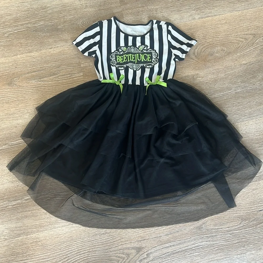 Beetlejuice Tiered Tutu Halloween Cosplay‎ Tween Dress Girls 10/12